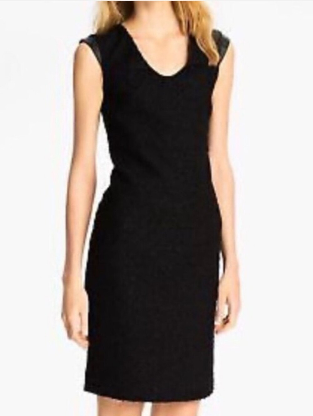 NWT Diane Von Furstenberg Ronaldo Wool Boucle Leather Trim Belted Black Dress 0
